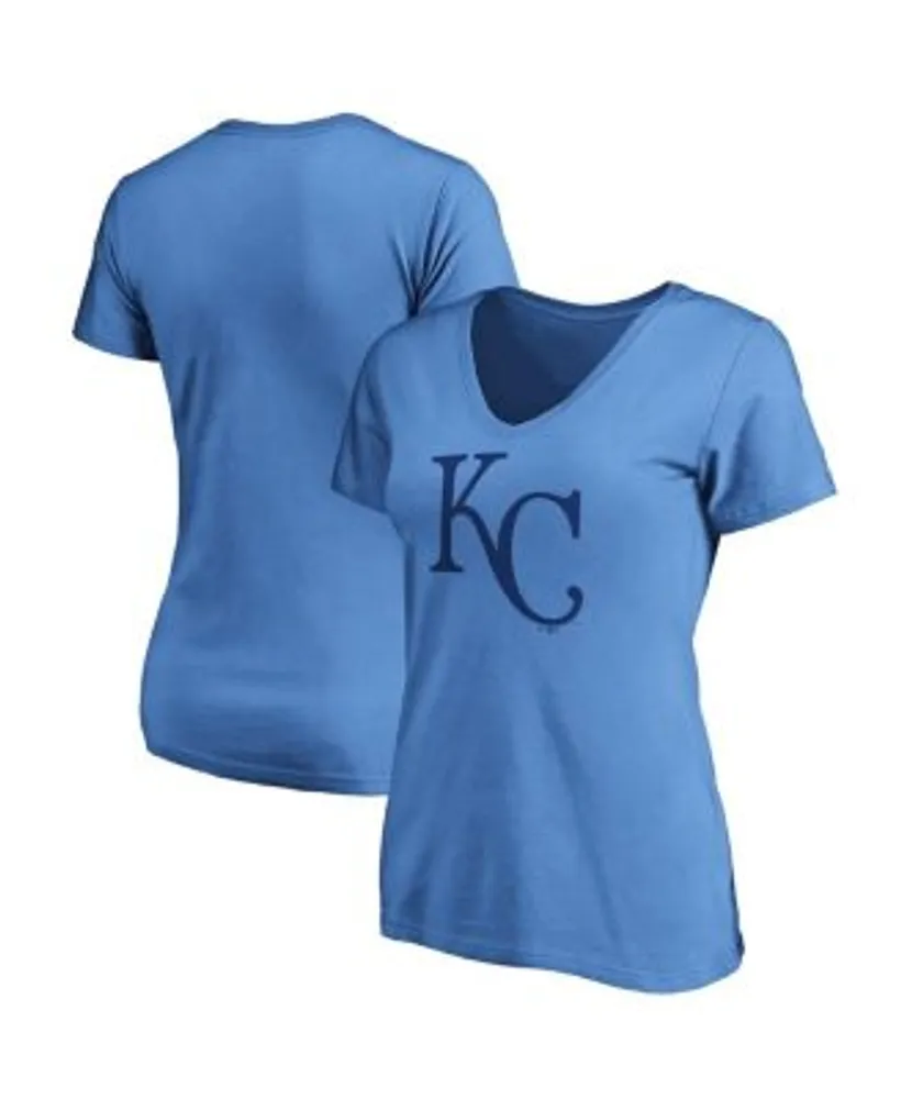 Fanatics Women's Branded Light Blue Kansas City Royals Core Official Logo  V-Neck T-shirt