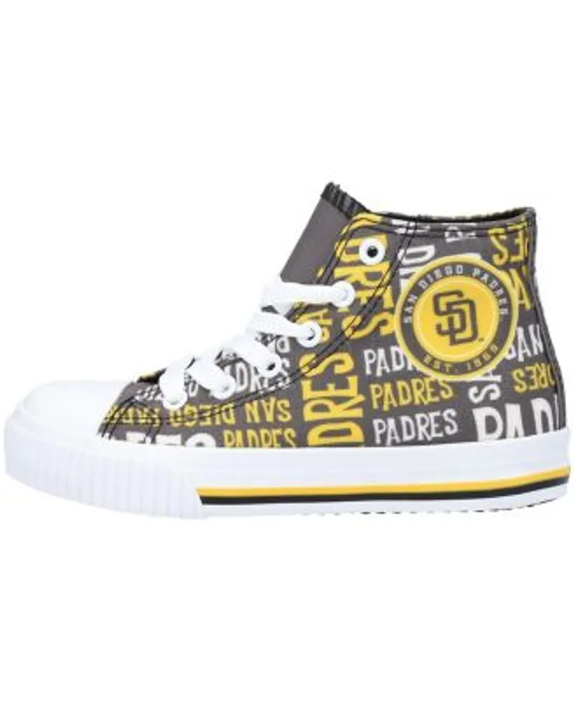 San Diego Padres FOCO Big Logo High Top Canvas Shoes