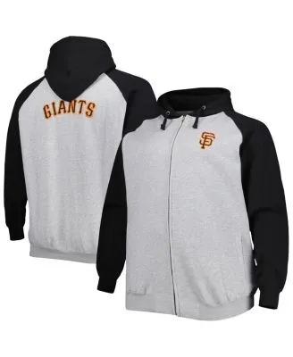 Profile Men's Heather Gray/Navy New York Yankees Big & Tall Raglan Hoodie Full-Zip Sweatshirt