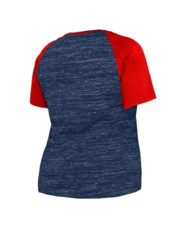 New Era Navy New York Yankees Plus Size Space Dye Raglan V-Neck T-Shirt