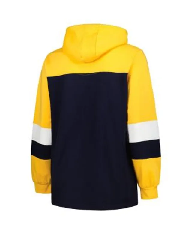 MLB Men's Milwaukee Brewers Navy Colorblock Pullover Hoodie