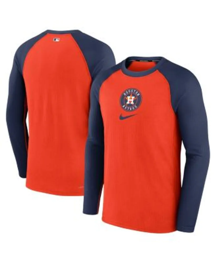 Houston Astros Nike Velocity 3/4-Sleeve Raglan T-Shirt - Orange