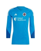 Men's Adidas Blue New England Revolution 2023 Goalkeeper Long Sleeve Replica Jersey