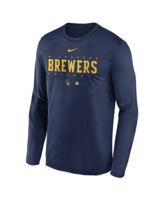 Men's Milwaukee Brewers Nike Gold Large Logo Legend Performance T-Shirt