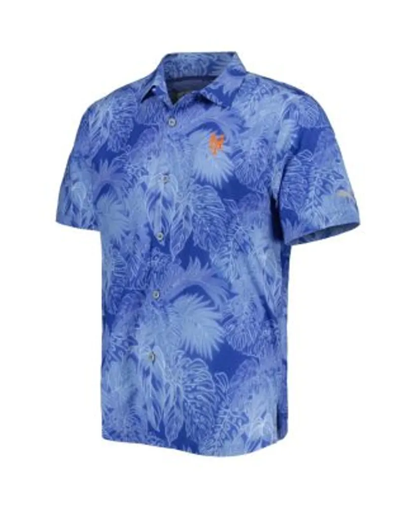 Tommy Bahama Men's Royal New York Mets Big and Tall Luminescent Fronds Camp  IslandZone Button-Up Shirt