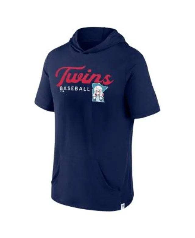 Men's Fanatics Branded Navy/Red Atlanta Braves Chip in Pullover Hoodie