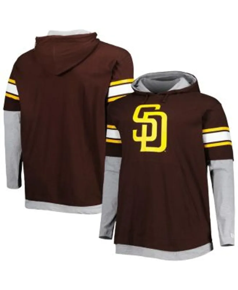 New Era Men's Brown San Diego Padres Big and Tall Twofer Pullover Hoodie