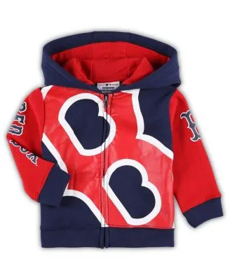 Outerstuff Youth Navy Boston Red Sox Wordmark Full-Zip Fleece Hoodie