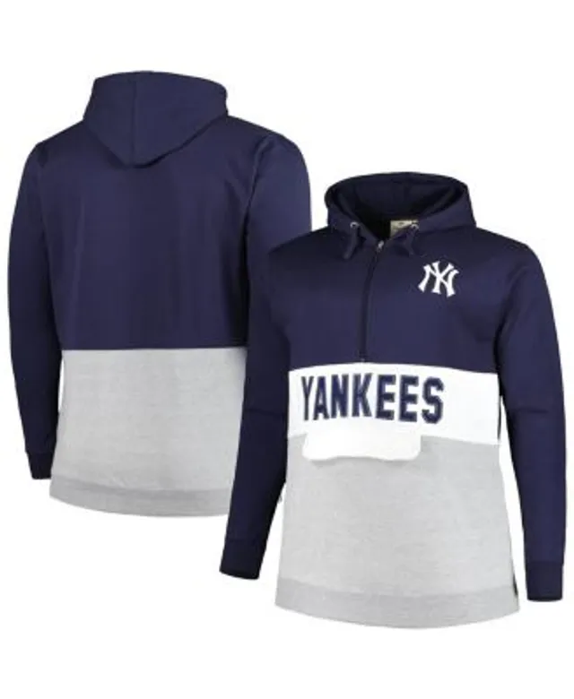 Profile Men's Navy/White New York Yankees Big & Tall Yoke Full-Zip Hoodie