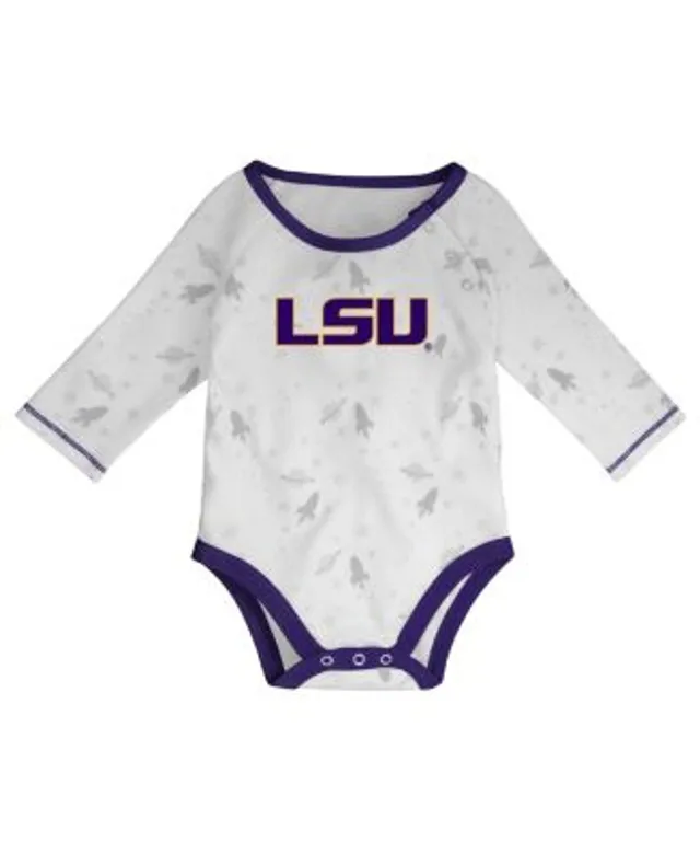 Girls Newborn & Infant Orange/Purple Clemson Tigers Too Much Love Two-Piece  Bodysuit Set