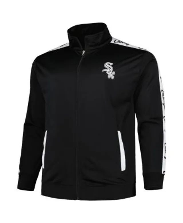 Men's Mitchell & Ness Black/White Chicago White Sox Big Tall Coaches Satin Full-Snap Jacket