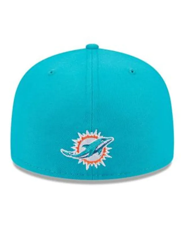 New Era Men's New Era Orange/Aqua Miami Dolphins 2023 Sideline Low Profile  59FIFTY Fitted Hat