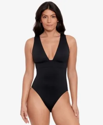 Women's V-Neck One-Piece Swimsuit