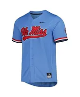 Nike Men's Powder Blue Ole Miss Rebels Full-Button Replica Baseball Jersey