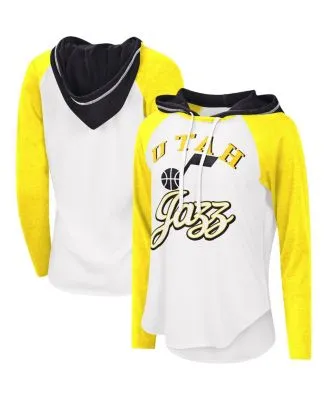 G-III 4Her by Carl Banks Women's White Charlotte Hornets MVP Raglan Hoodie Long  Sleeve T-shirt