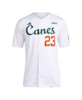 Men's #23 White Miami Hurricanes Team Baseball Jersey