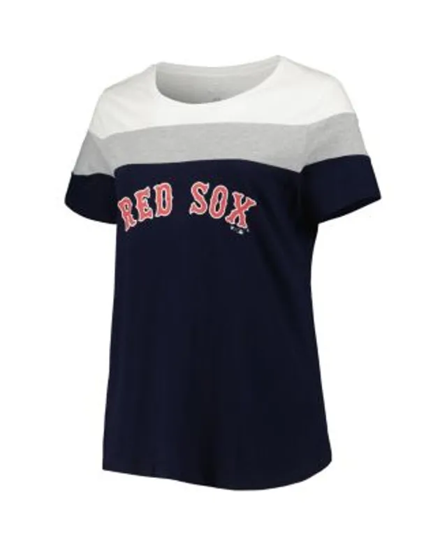 Profile Women's Navy Boston Red Sox Plus Size Wordmark V-Neck T-Shirt Size:3XL