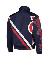 Men's Mitchell & Ness Navy St. Louis Cardinals Exploded Logo Warm Up Full-Zip Jacket Size: Extra Large