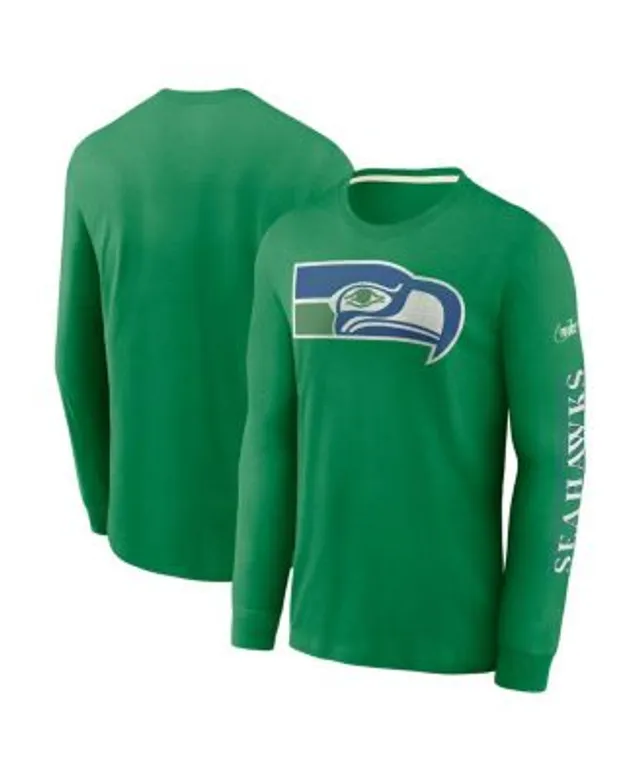 New Era Men's New Era College Navy/Neon Green Seattle Seahawks League  Raglan Long Sleeve T-Shirt