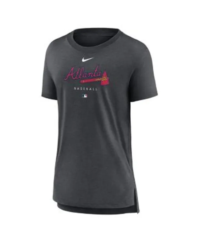Atlanta Braves Nike Women's Tri-Blend 3/4-Sleeve Raglan T-Shirt - Red
