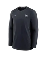 Men's Nike Gray/Navy New York Yankees Game Authentic Collection Performance  Raglan Long Sleeve T-Shirt