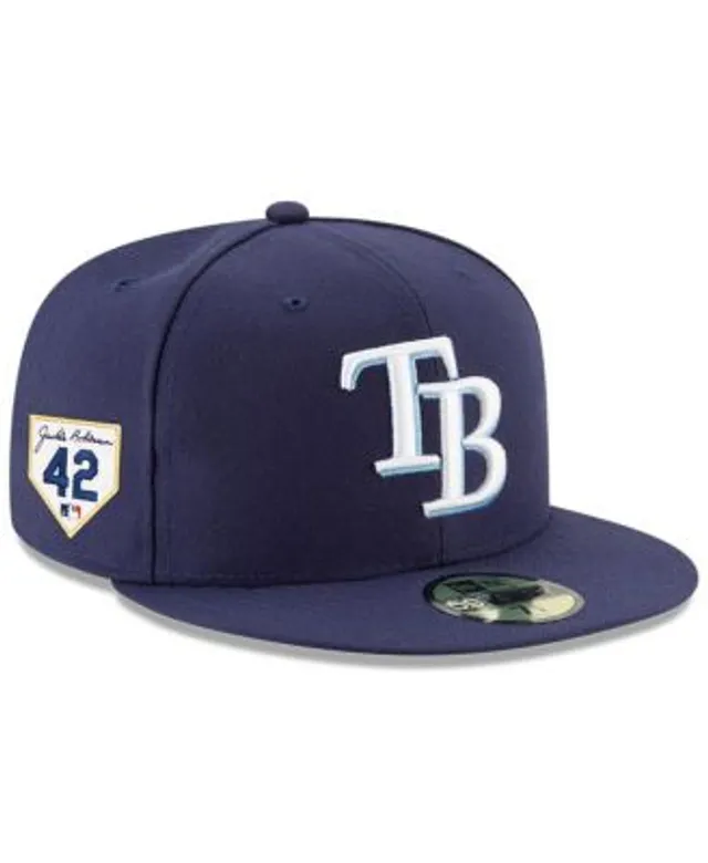 Men's Tampa Bay Rays New Era Stone/Navy Retro 59FIFTY Fitted Hat