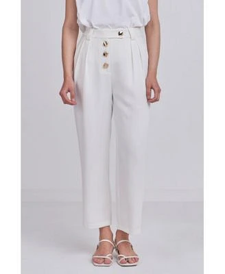 Women's Trousers with Button Detail