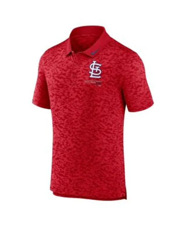 ST LOUIS CARDINALS Logo Men Red Stripes Short Sleeve Golf Polo Shirt M  Antigua