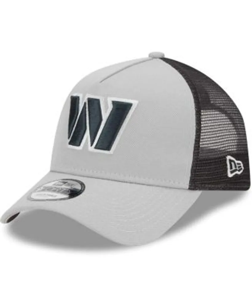 New Era Washington Commanders Black 9Forty A Frame Trucker Snapback Hat, CURVED HATS, CAPS