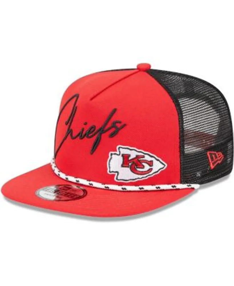 Men's New Era Black Kansas City Chiefs Main Trucker 9FIFTY Snapback Hat