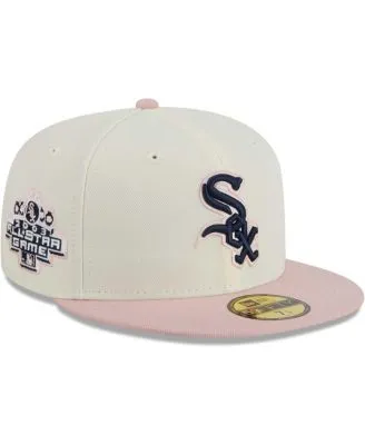 Men's New Era White/Pink Atlanta Braves Chrome Rogue 59FIFTY Fitted Hat