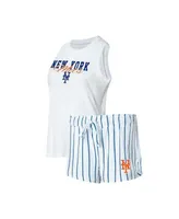 Chicago Cubs Concepts Sport Women's Reel Pinstripe Top - White