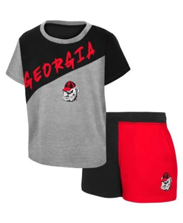 Outerstuff Infant Red/Heather Gray Texas Rangers Ground Out Baller Raglan T-Shirt and Shorts Set