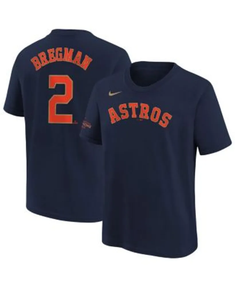 Nike Youth Boys and Girls Alex Bregman Navy Houston Astros 2023 Gold  Collection Name Number T-shirt