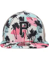 Miami Marlins New Era Retro Beachin' Trucker 9FIFTY Snapback Hat - Natural