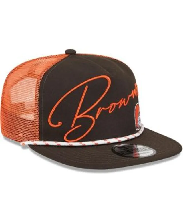 Men's New Era Orange Cleveland Browns Script 9FIFTY Snapback Hat