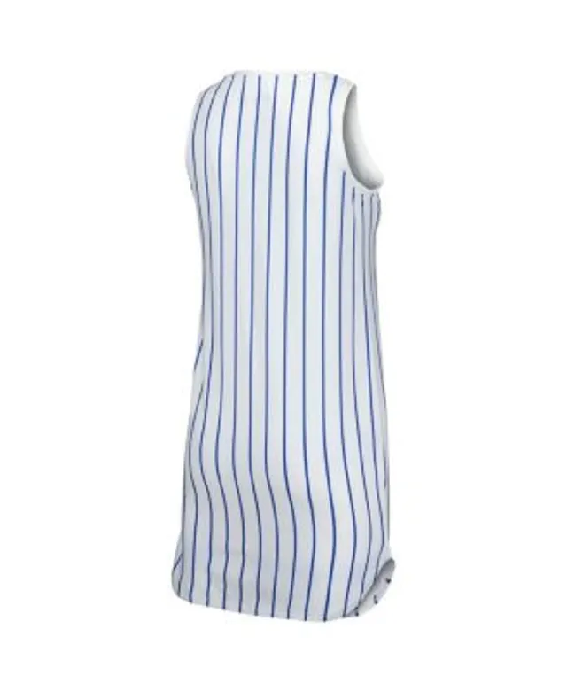 Women's Concepts Sport White Chicago Cubs Reel Pinstripe Knit Sleeveless Nightshirt Size: Extra Large