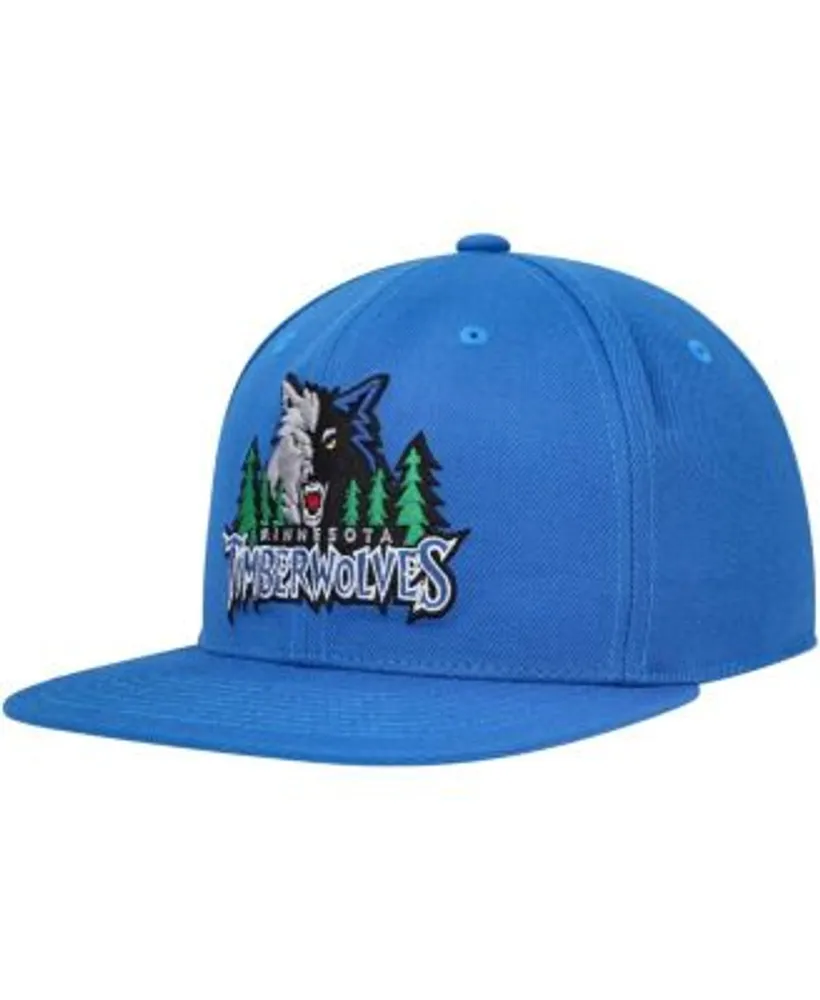 Men's Mitchell & Ness Blue Minnesota Timberwolves Hardwood Classics Snapback  Hat