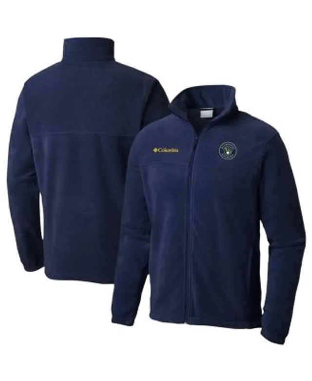 Men's Starter Navy Milwaukee Brewers Impact Hoodie Half-Zip Jacket Size: Small