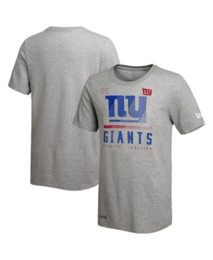 New Era Men's Heathered Gray New York Giants Combine Authentic Red Zone  T-shirt