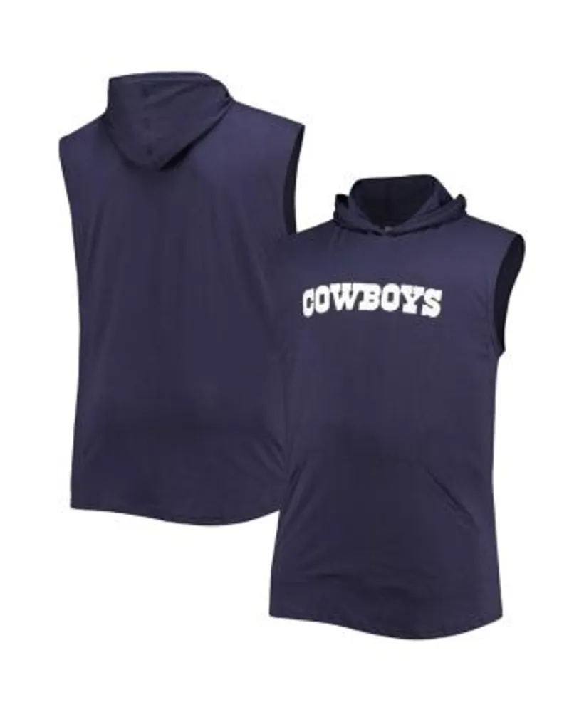 Fanatics Men's Navy Dallas Cowboys Big and Tall Muscle Sleeveless Pullover  Hoodie