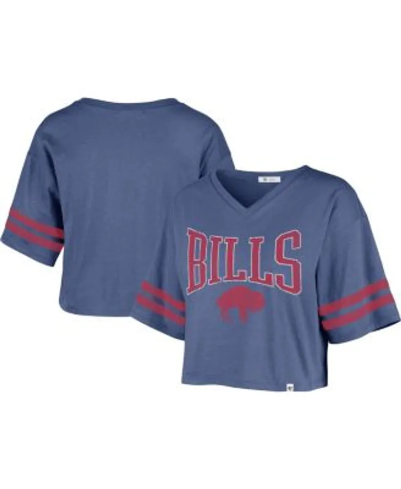 47 Brand Women's Royal Buffalo Bills Fanfare Sport V-Neck Crop Top