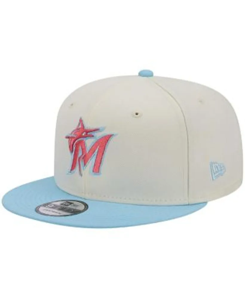 New Era Men's White and Light Blue Miami Marlins Spring Basic Two