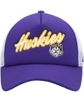 Adidas Men's Purple Washington Huskies Script Trucker Snapback Hat