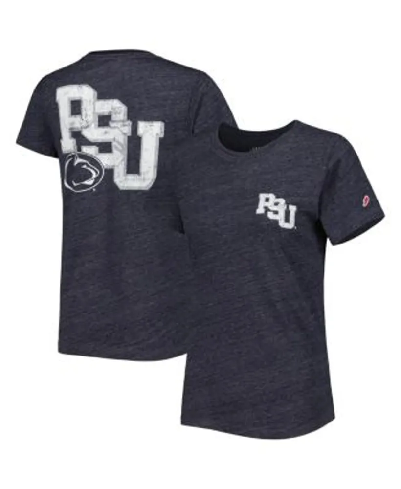 Boxercraft Penn State Nittany Lions Women's Cropped Retro Jersey Long Sleeve T-Shirt - Navy/Heathered Gray