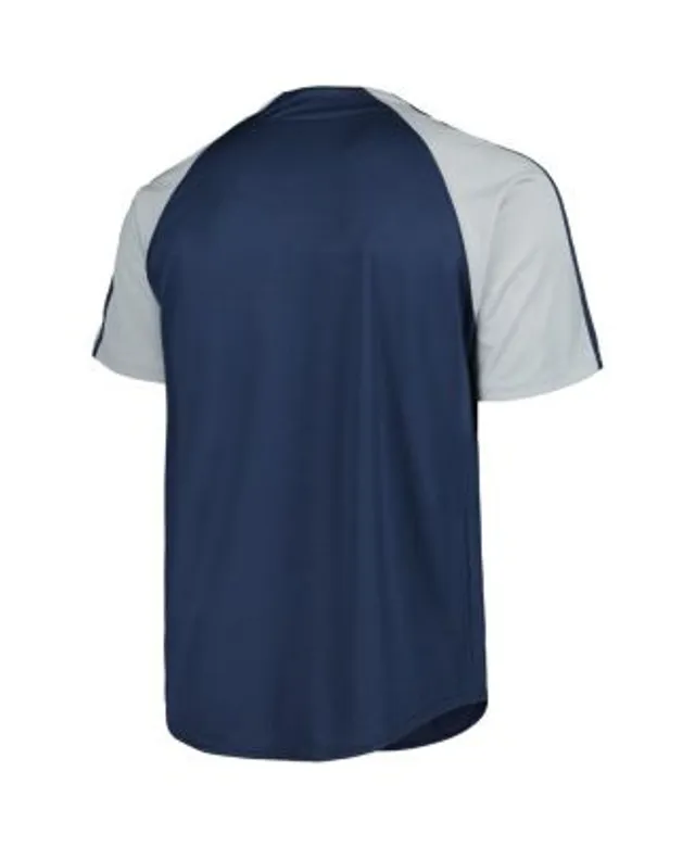 Stitches Men's Navy Seattle Mariners Button-Down Raglan Fashion Jersey