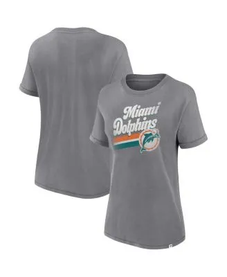 Miami Dolphins Pro Standard Women's Retro Classic Boxy Cropped T-Shirt -  Cream