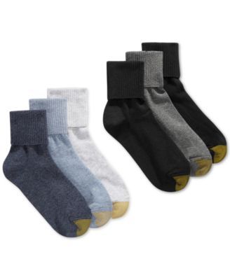 Women's 6-Pack Casual Turn Cuff Socks, Also Available Extended Sizes
