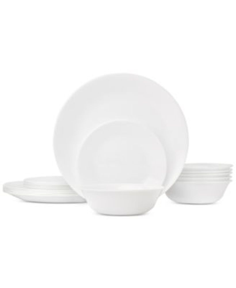 Corelle Livingware Winter Frost 18 Piece Dinnerware Set, White