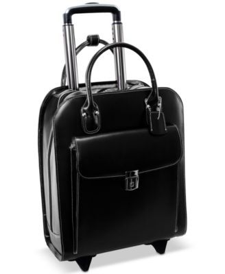 Uptown Leather Wheeled Laptop Briefcase